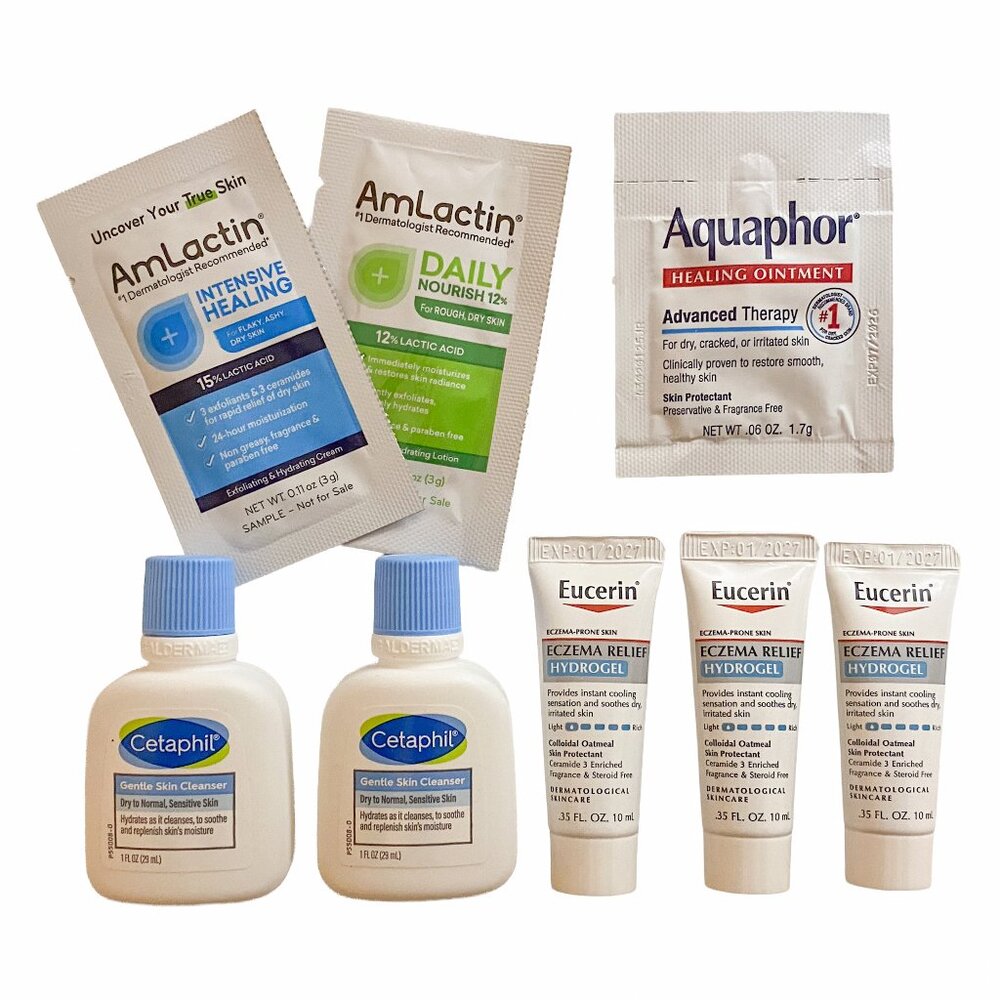 New Sensitive Skin Skincare Samples for Eczema: Cetaphil, Eucerin, AmLactin